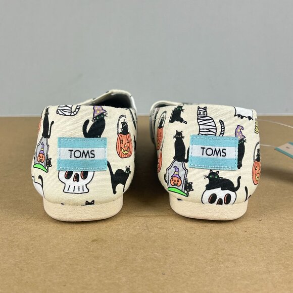 Toms Belmont Halloween Cats Slip On Casual Shoes Womens 6 Natural Halloween - Picture 4 of 11